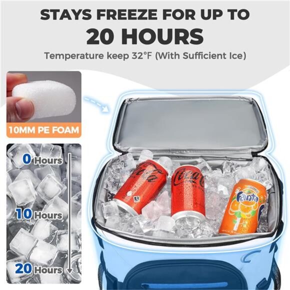 Backpack Cooler 36/54 Cans Insulated Waterproof Cooler Bag for 20 Hours - Picture 2 of 7